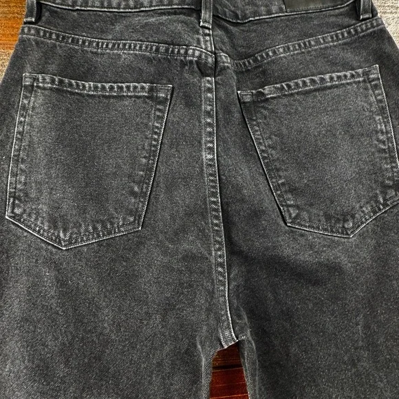 Goldsign‎ High Rise Straight Button Fly Jeans Tag 29" True 32" Black Orig $375 - Picture 8 of 15